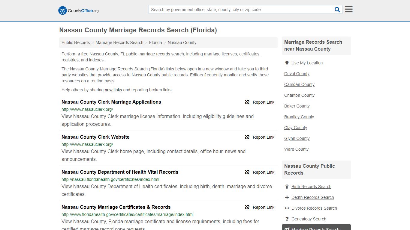 Marriage Records Search - Nassau County, FL (Marriage ...